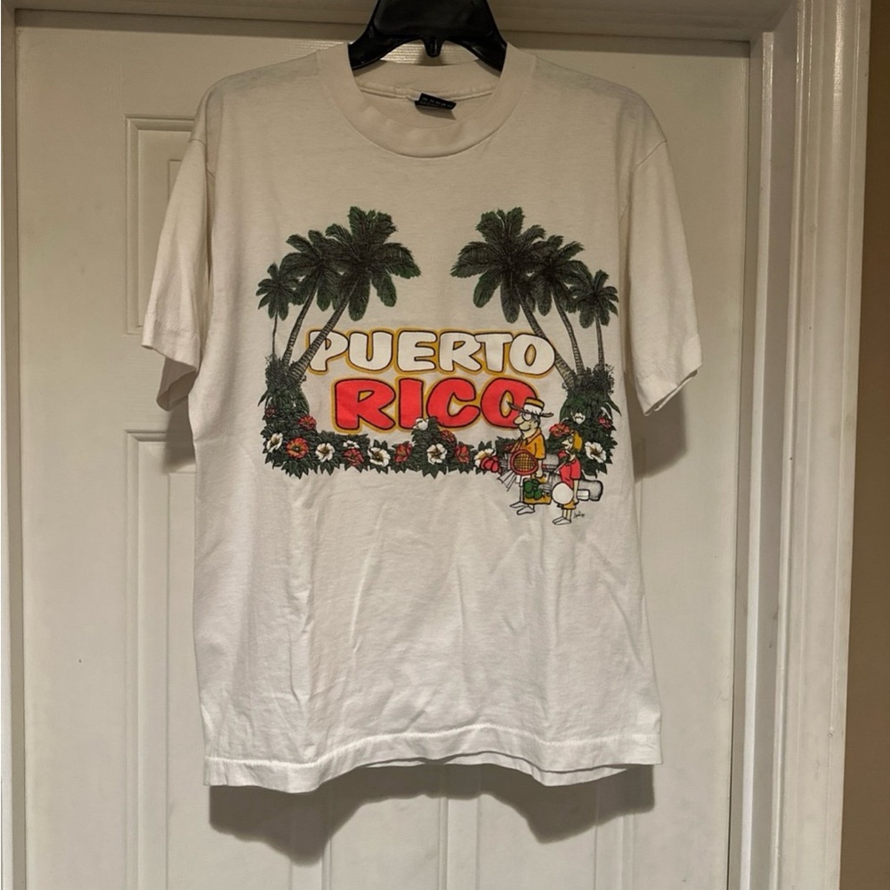 Puerto Rico 1994 Vintage Single Stitch T Shirt White Men’s Size L Made In USA